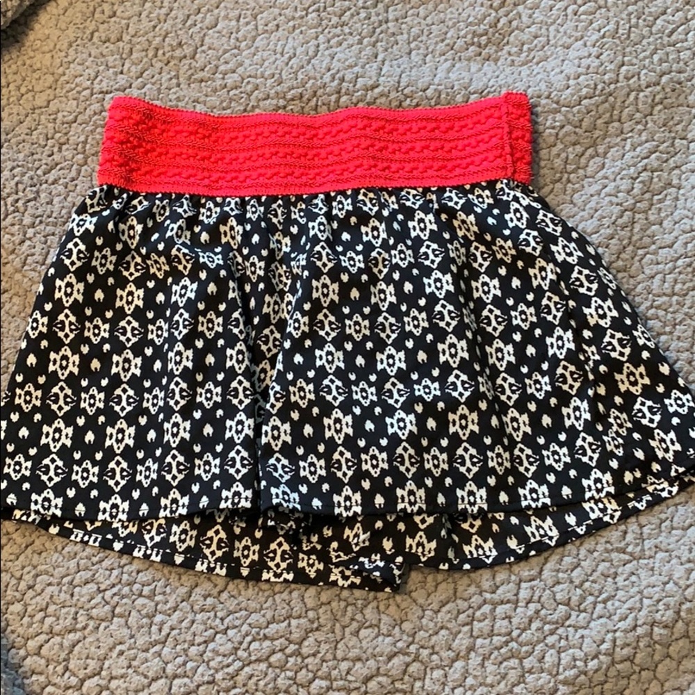 Black and white shorts